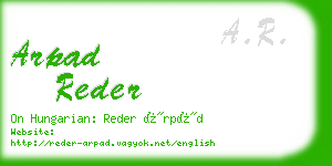 arpad reder business card